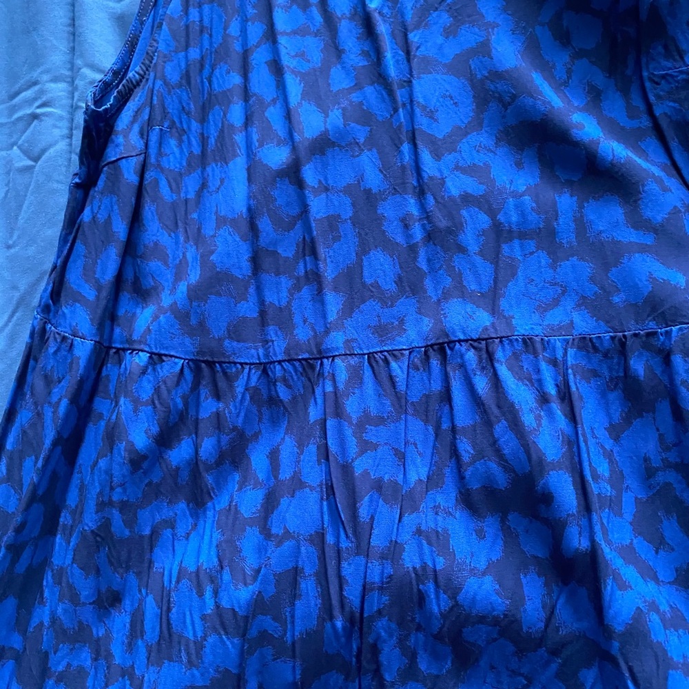 Blue leopard pattern long dress